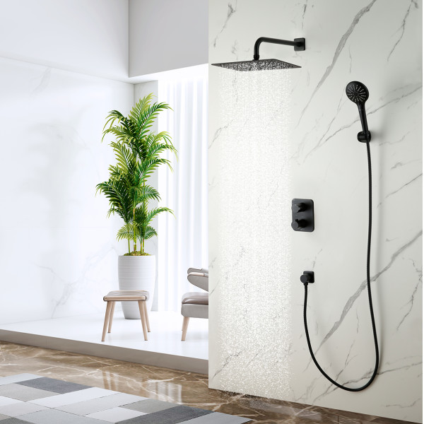 Смеситель для душа Lemark Bronx встраиваемый графит (LM3749BL)