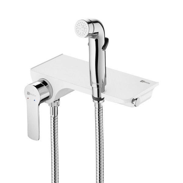 Смеситель для биде Lemark Solo хром/белый с гигиеническим душем (LM7168CW) Смеситель для биде Lemark Solo хром/белый с гигиеническим душем (LM7168CW)