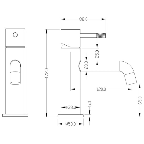 Смеситель для раковины Boheme Uno золотой (461-BG)