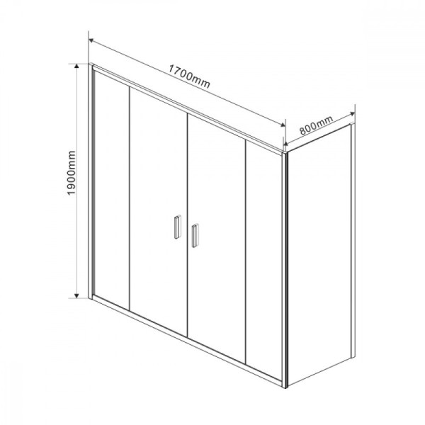 Душевой уголок Vincea Garda VSR-1G2 1700х800х1900 стекло прозрачное, профиль хром (VSR-1G28017CL)