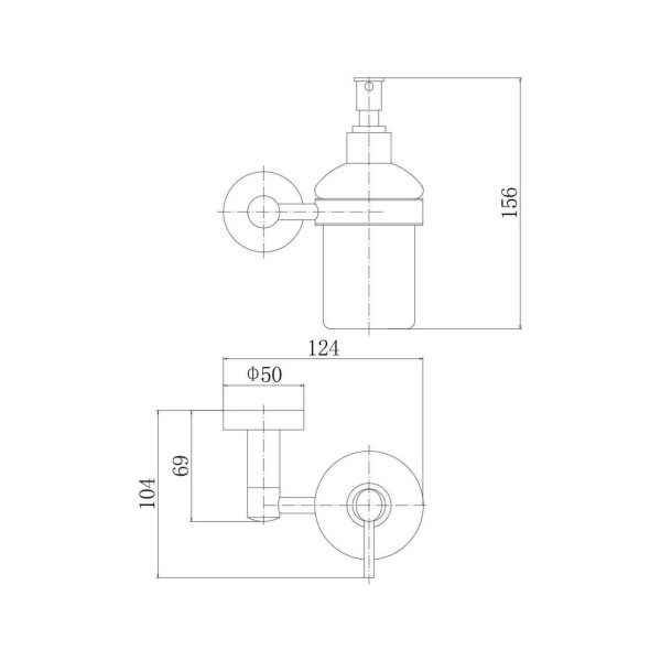 Диспенсер Fashun стеклянный с держателем SUS304 сатин (A51527)