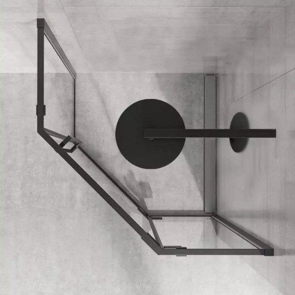 Душевое ограждение Rea Diamond 90x90x195 стекло прозрачное, профиль чёрный матовый (REA-K5622) Душевое ограждение Rea Diamond 90x90x195 стекло прозрачное, профиль чёрный матовый (REA-K5622)