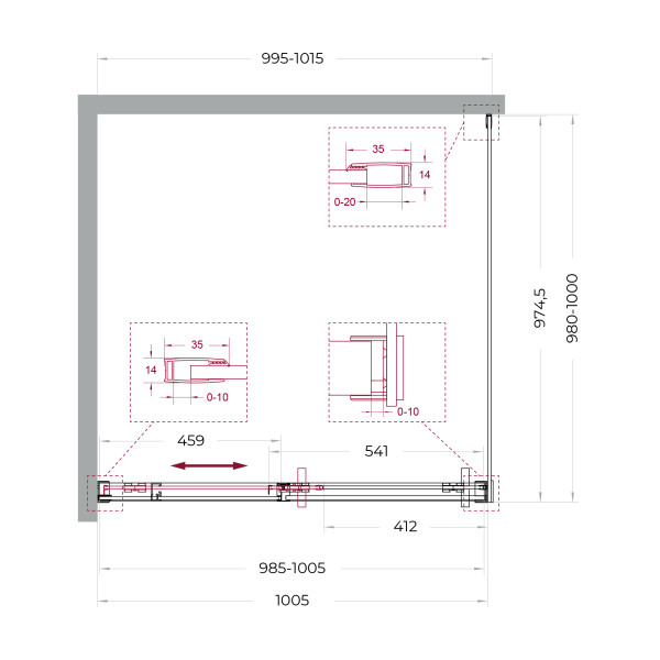 Душевой уголок BelBagno Soft Close-1 100x100x200 стекло прозрачное, профиль оружейная сталь матовая (SOFT_CLOSE-1-A-1-100-C-GM)