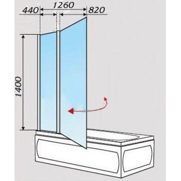 Шторка для ванной 1Marka 140*126 (HX-112) Шторка для ванной 1Marka 140*126 (HX-112)