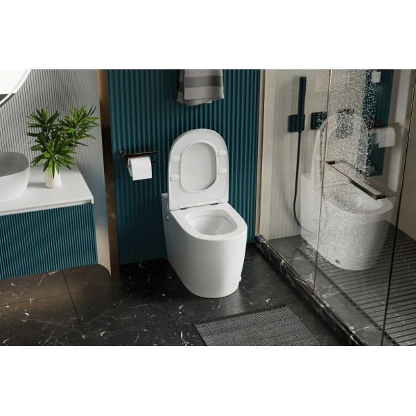 Унитаз напольный Abber Bequem с импульсным смывом, белый (AC1114P)