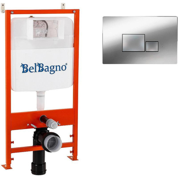 Инсталляция для унитаза с клавишей BelBagno хром (BB026/BB071CR)