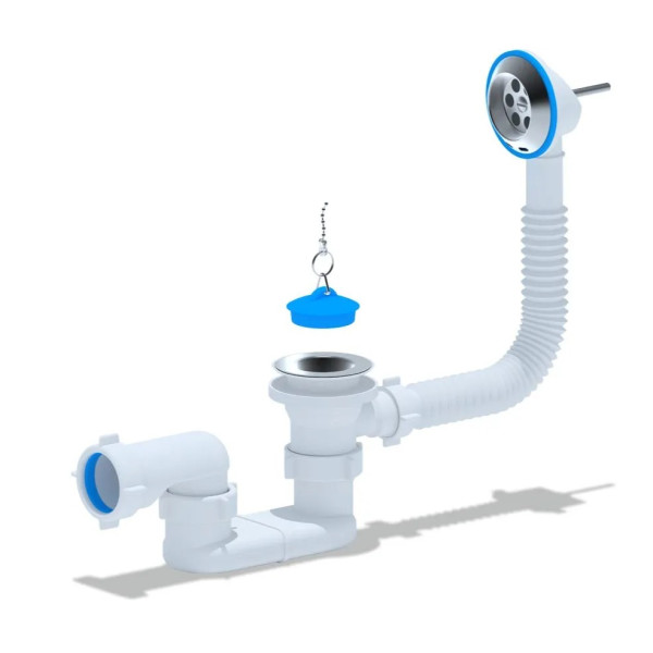 Обвязка для ванны АНИ с выпуском 1 1/2"*40 плоский сифон АНИ пласт (E050)