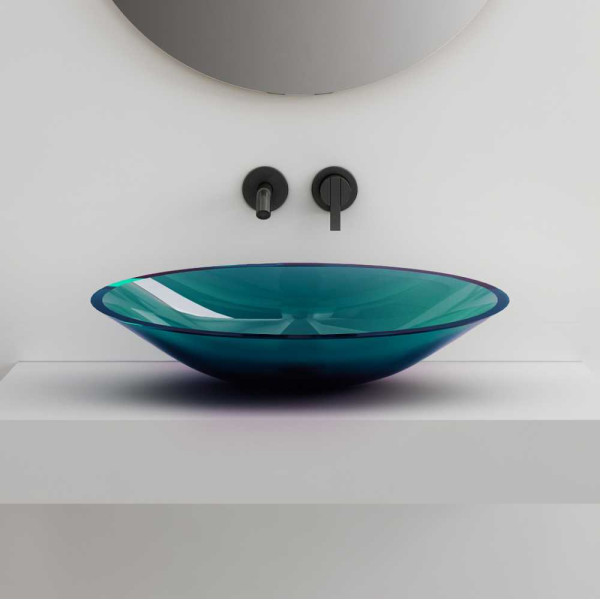 Раковина накладная Abber Kristall бирюзовая (AT2812Aquamarin)