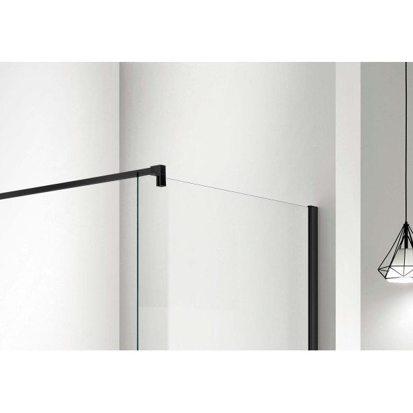 Душевая перегородка Aquatek 140x200 стекло прозрачное, профиль черный (AQ WIW 14020BL)
