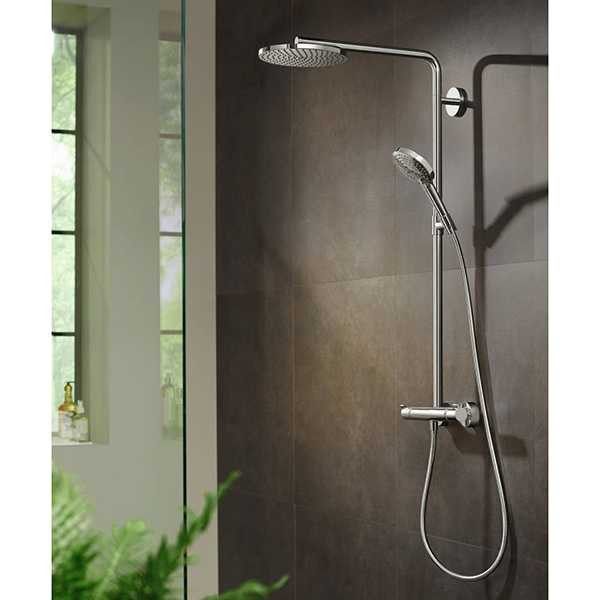 Система душевая Hansgrohe Raindance Select S 240 1j PowderRain Showerpipe черная (27633000)