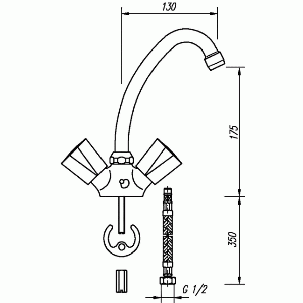 Смеситель для кухни Mofem EVROSZTAR 105 E 130 (140-0001-06)