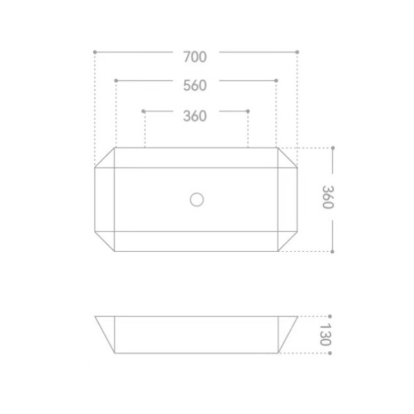 Раковина накладная Abber Rechteck 70x36x13 белая (AC2218)