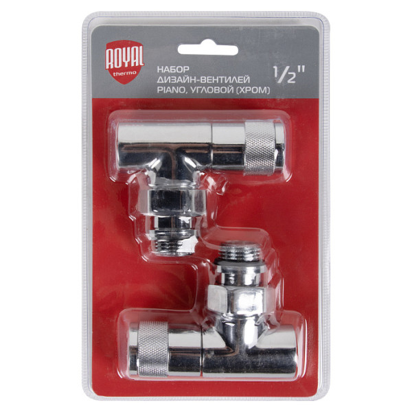 Комплект дизайн-вентилей Royal Thermo PIANO 1/2" угловой (хром) (RTE 50.028) Комплект дизайн-вентилей Royal Thermo PIANO 1/2" угловой (хром) (RTE 50.028)