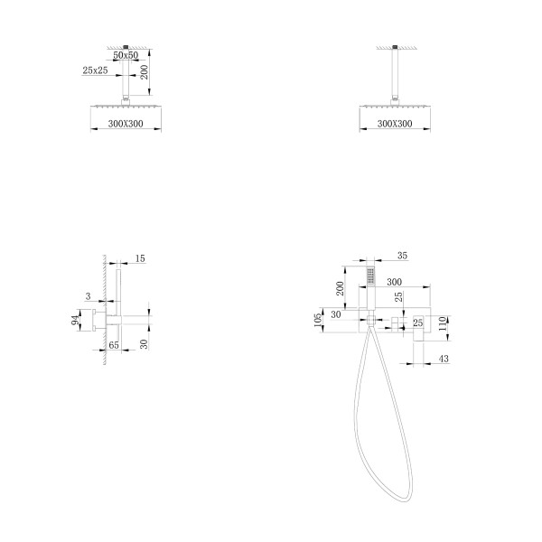 Душевая система Abber Daheim  никель (AF8221NG)