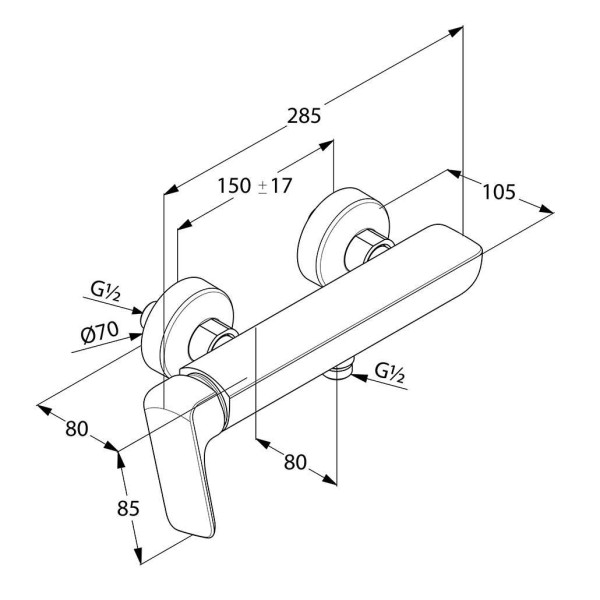 Смеситель для душа Kludi Ameo хром (416750575)