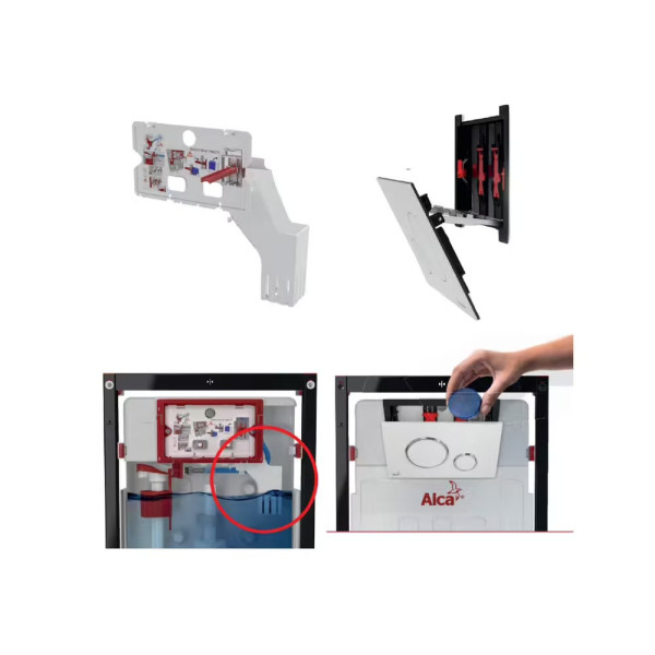 Инсталляция для подвесного унитаза AlcaPlast с клавишей (AM101/1120-4:1 RU M570-0001) белая