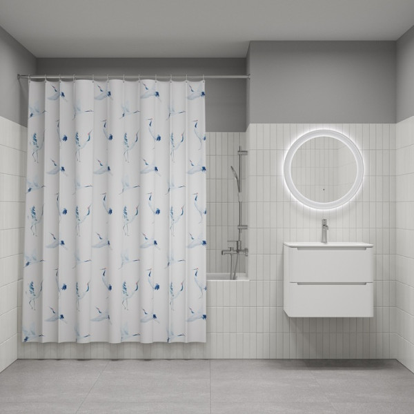 Шторка для ванны текстиль Iddis 200x180 полиэстер с рисунком (BP02P18i11)