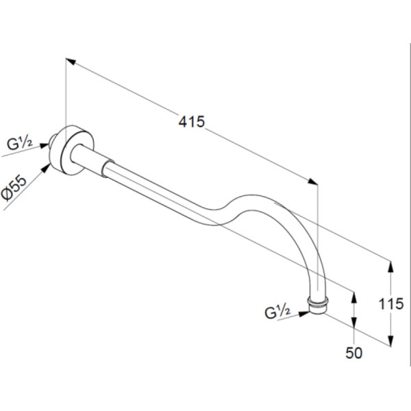 Кронштейн для верхнего душа Kludi Adlon 415*115*55 хром (2751405) Кронштейн для верхнего душа Kludi Adlon 415*115*55 хром (2751405)