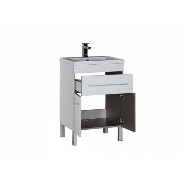 Тумба напольная Aquanet Верона 58 474х570х832 1 ящик, 2 двери, белая (182507)