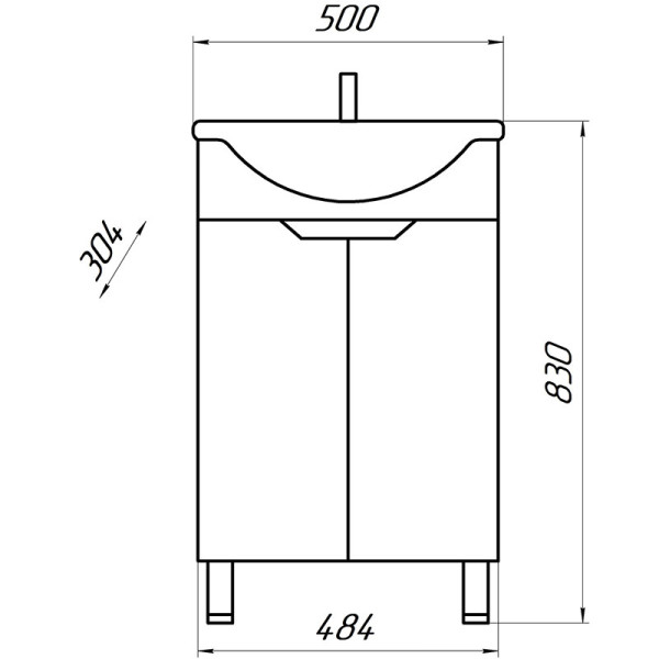 Тумба напольная Melodia Гамма 50 (Уют 50) ЛДСП белая (в разборе) (MFR14757WT)