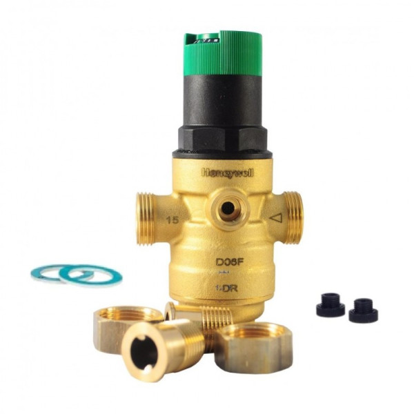 Редуктор давления 1" со сгонами Honeywell D06F для горячей воды 1,5-6 бар, PN 16 (мембранный) (D06F-1"B) Редуктор давления 1" со сгонами Honeywell D06F для горячей воды 1,5-6 бар, PN 16 (мембранный) (D06F-1"B)