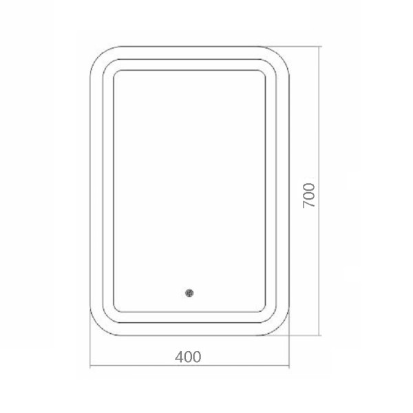 Зеркало Azario Мальта 400х700 LED-подсветка с диммером, сенсорный выключатель (ФР-00001372)