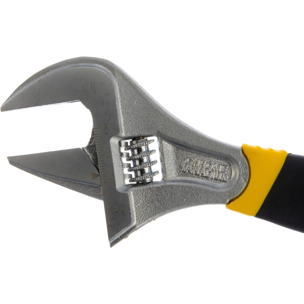 Ключ разводной FIT Гранд 200 мм CrV, узкие губки, увеличен. захват, прорезин. ручка (70192)