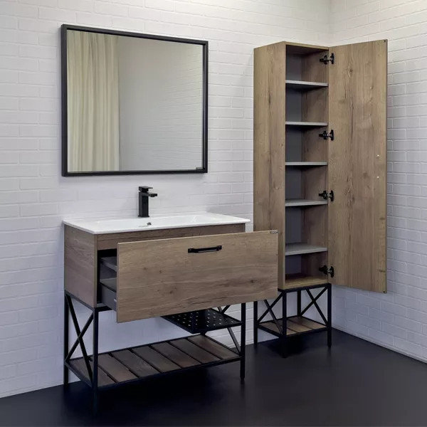 Пенал подвесной Comforty Бредфорд 400x390x1900 дуб темный (00004148004)