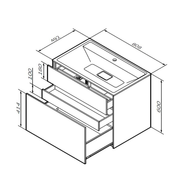 Тумба подвесная AM.PM Inspire 2.0 80 (M50AFHX0803WM)