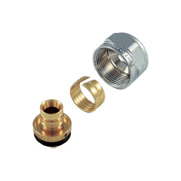 Переход коллекторный для PEX трубы Tiemme 16(2,0)*3/4"(18) евроконус (хром) (1440156 / 1436K)