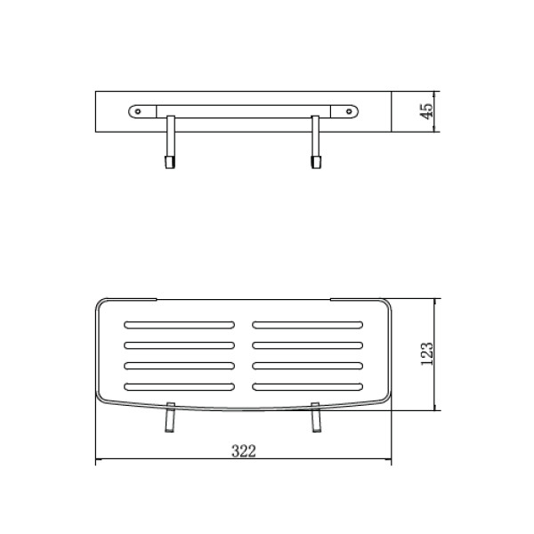 Полочка Fashun с крючкамиалюм. черный (A7336-7)