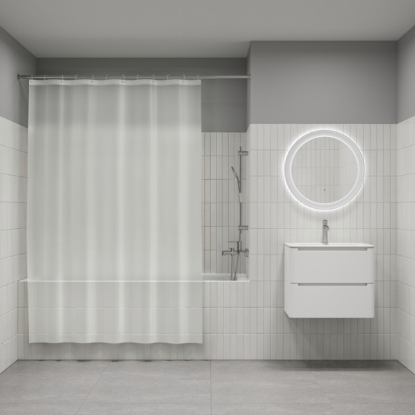 Шторка для ванны текстиль Iddis 180x180 PEVA белая (P08PV11i11)