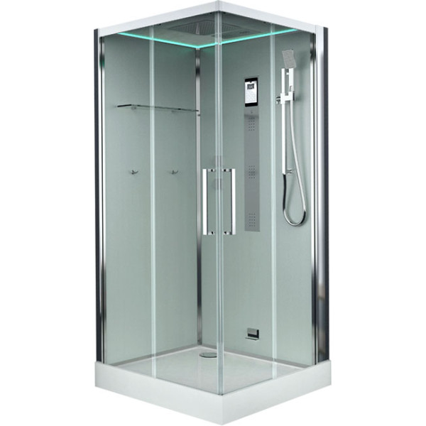 Душевая кабина с гидромассажем Timo Nura 100x100x220 стекло прозрачное, профиль хром (NURA H-516) Душевая кабина с гидромассажем Timo Nura 100x100x220 стекло прозрачное, профиль хром (NURA H-516)