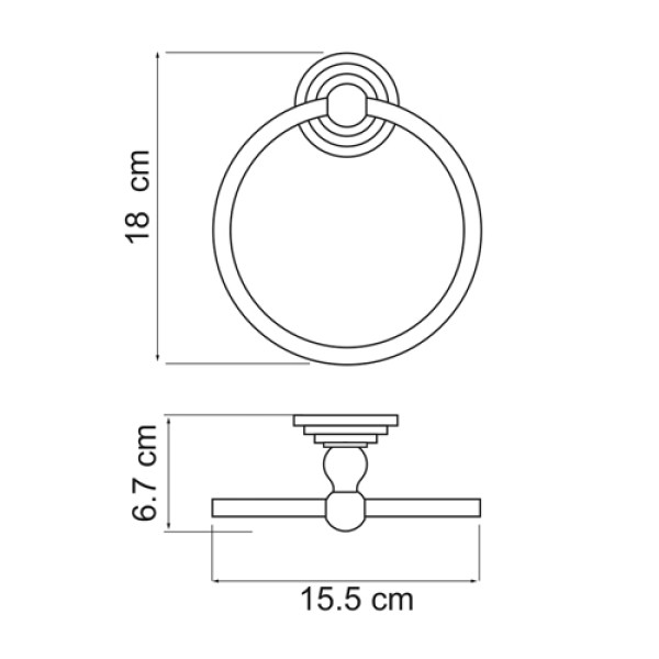 Держатель колец WasserKRAFT Isar 15,5х18х7 (K-7360)