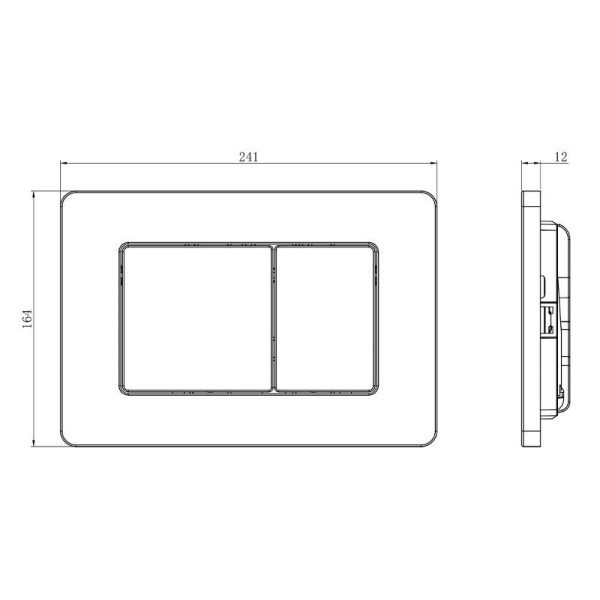Клавиша смывная РЕХАУ Nova Public антивандальная с прямоугольными клавишами с покрытием против отпечатков пальцев, нержавеющая сталь, цвет брашированн