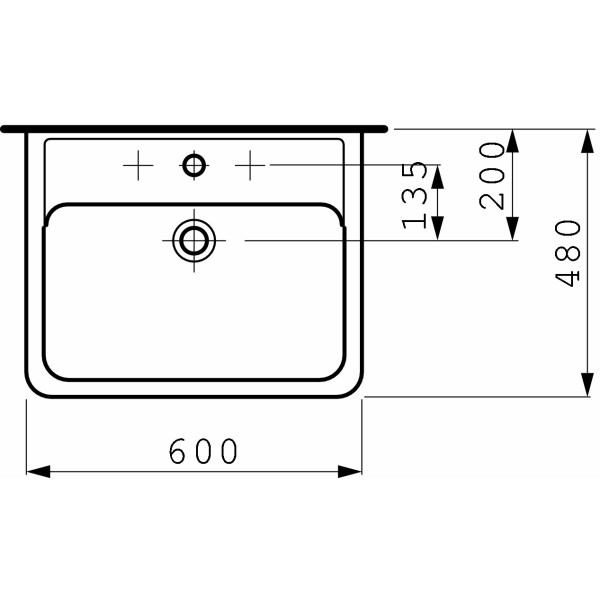 Раковина подвесная Laufen Pro 600х480х170 (8.1895.2.000.104.1) Раковина подвесная Laufen Pro 600х480х170 (8.1895.2.000.104.1)