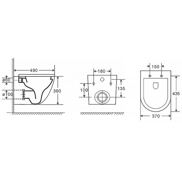 Унитаз подвесной Azario Grado с сиденьем с микролифтом белый (AZ-0046)