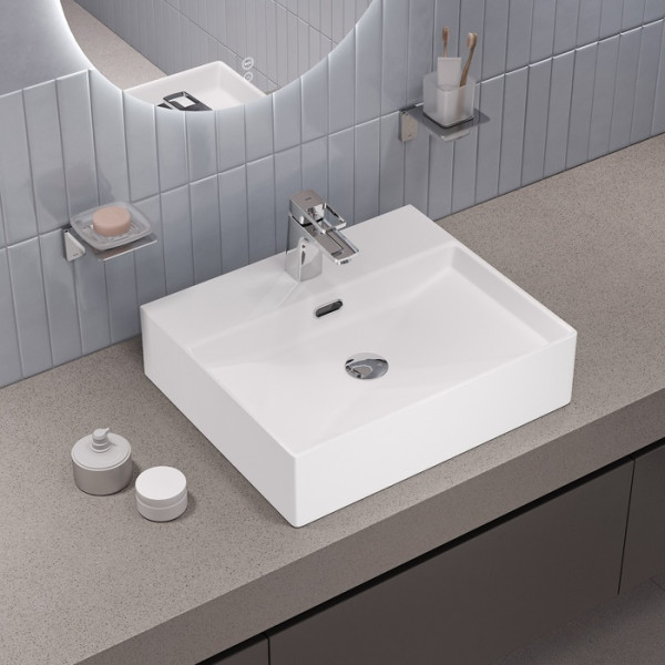 Раковина накладная Bild 50x42 белый глянцевый Iddis (BILWS50i27)