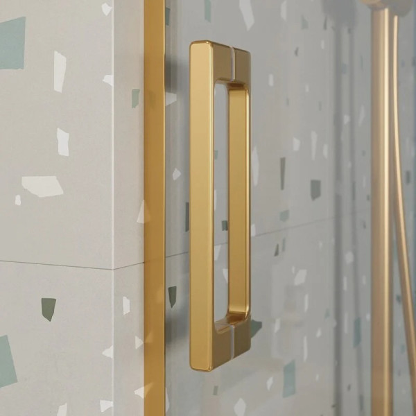 Душевая шторка для ванны Cezares Tandem-Soft 180x145 стекло прозрачное, профиль брашированное золото (TANDEM-SOFT-VF-2-180/145-C-BORO-IV)