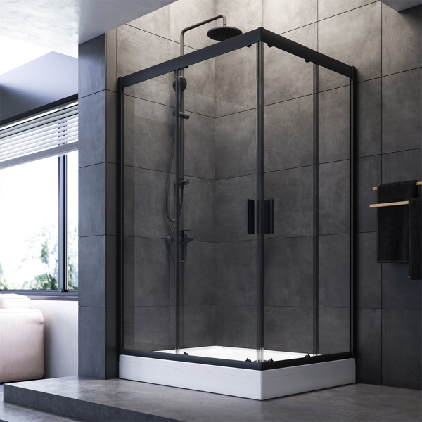 Душевой уголок AM.PM Gem 90x120x190 стекло прозрачное, профиль черный матовый (W90G-404-120290-BT)