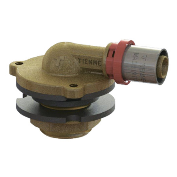 Водорозетка Tiemme 16х1/2" ВР латунь (для деревянных стен, пресс, L=28 мм.) (1651063 / 1662LG)