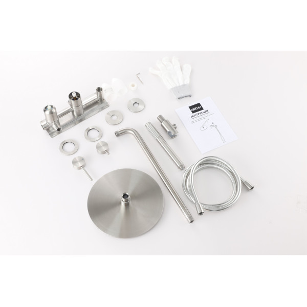 Душевая система Abber Wasser Kreis 316 скрытого монтажа без излива, сталь брашированная (AF8118BST)