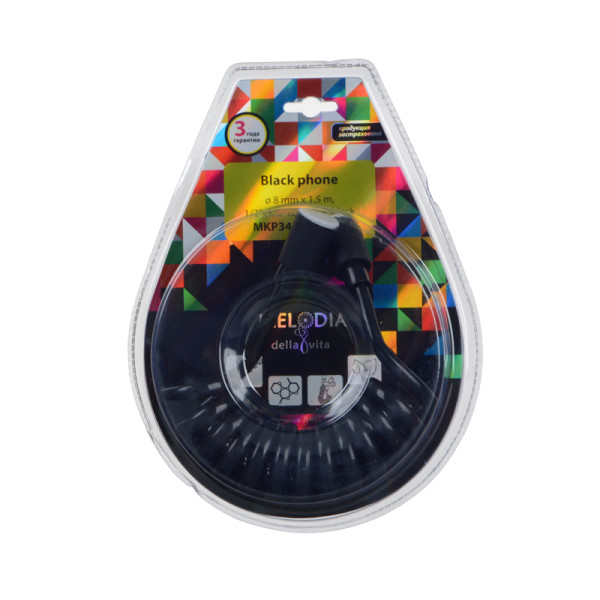 Шланг душевой для гигиенического душа Melodia Black phone ПВХ L150 см чёрный (MKP34432BL_bk)