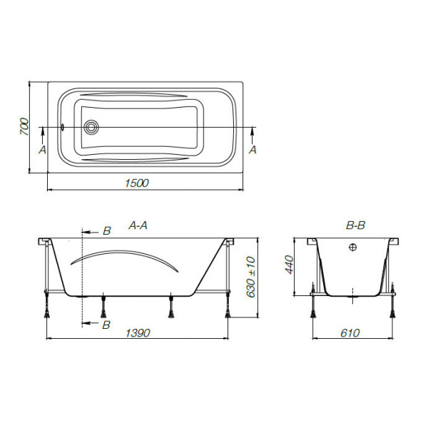 Ванна акриловая Roca Line 160х70 (ZRU9302985) Ванна акриловая Roca Line 160х70 (ZRU9302985)