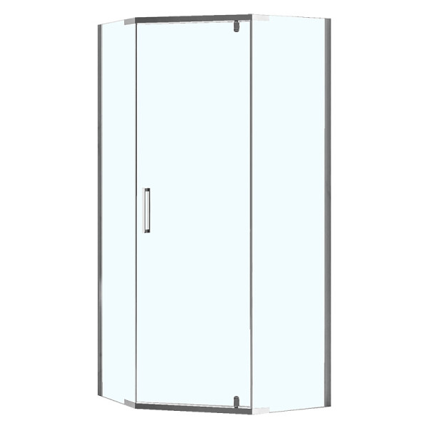 Душевой уголок Loranto Neo 90x90x195 стекло прозрачное, профиль серебро, без поддона (CS-22108)