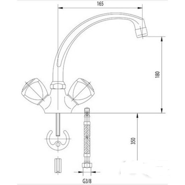 Смеситель для кухни Mofem METALLICA 106 ME (140-0002-28) Смеситель для кухни Mofem METALLICA 106 ME (140-0002-28)