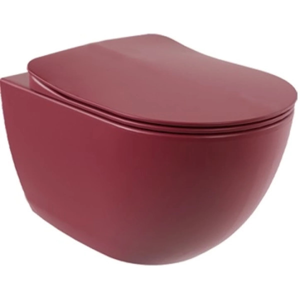 Унитаз подвесной с биде Creavit Free 35,5x51x35 берри матовый (FE322-00BR00E-0000)