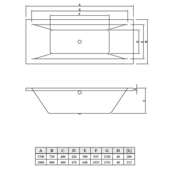 Ванна акриловая C-Bath Poseidon 170x75 белая (CBQ008001)