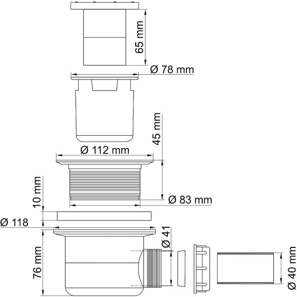 Сифон WasserKRAFT 10,8х9х13 (D454)