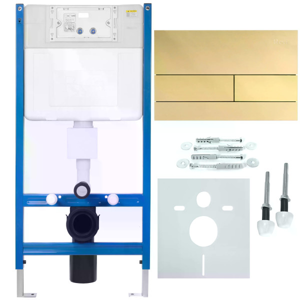 Инсталляция для подвесного унитаза Rea с клавишей Gold Mat (KPL-E0055)
